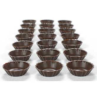 Mini Chocolate Cup, Fluted - Dark 1.8 Inches