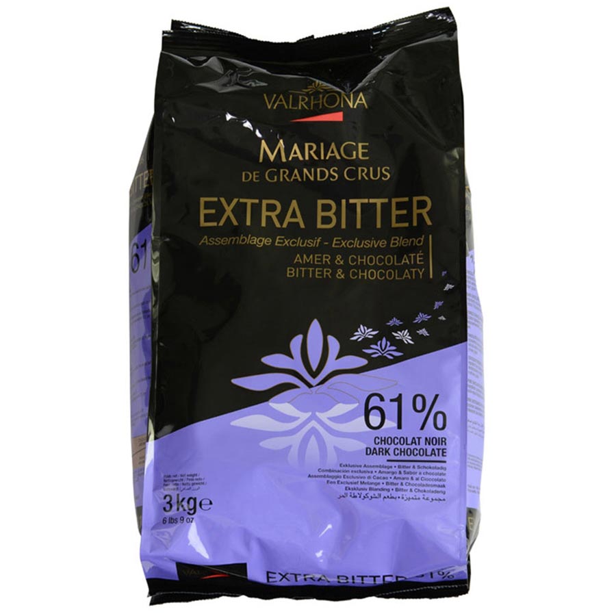 VALRHONA Extra Bitter 61% カカオ gourmetimports.com - Extra Bitter 61%, Feves
